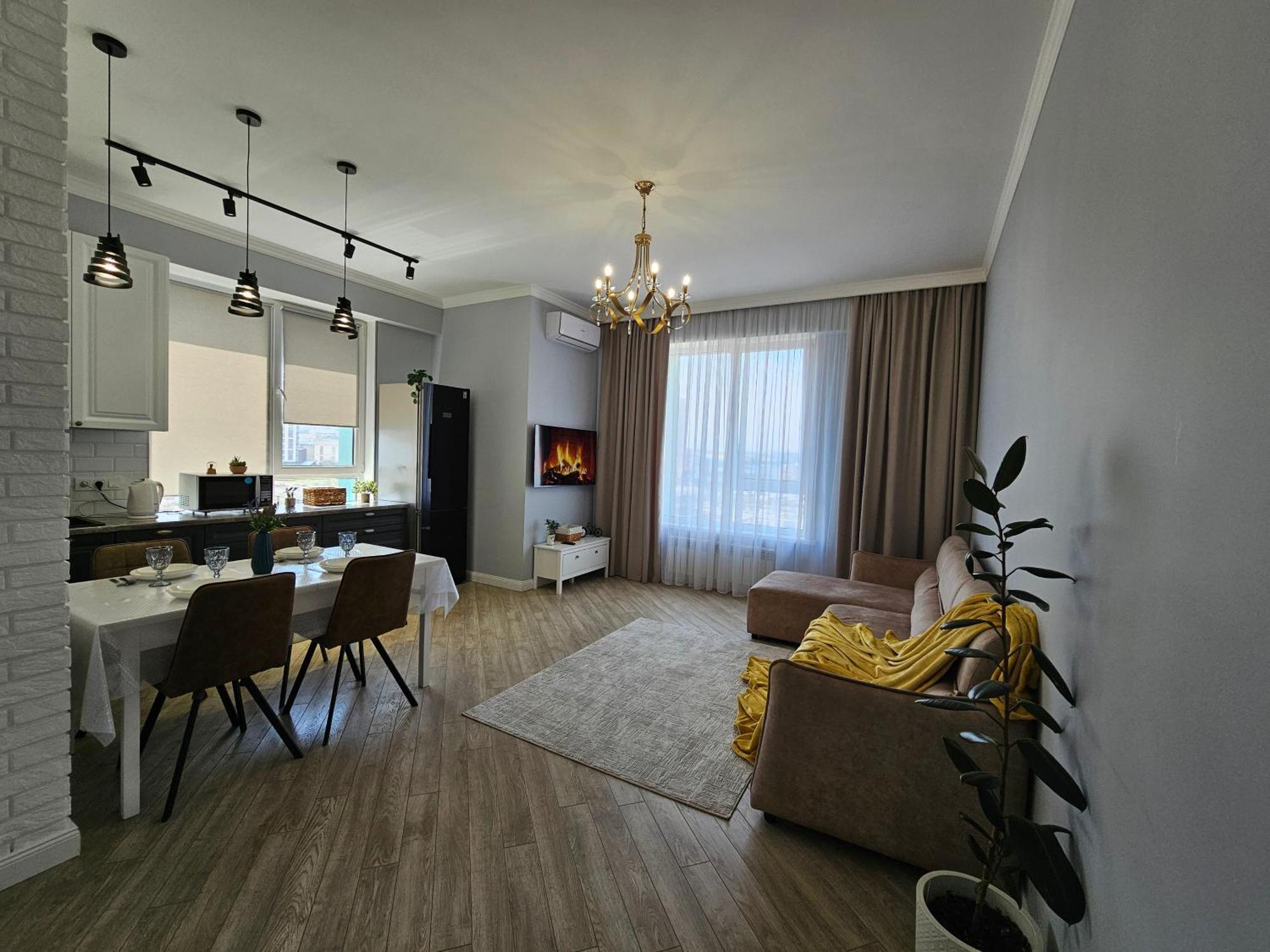 3 Room Gagarin Park Residential Complex Near Mega Shopping Mall Almatî Exterior foto