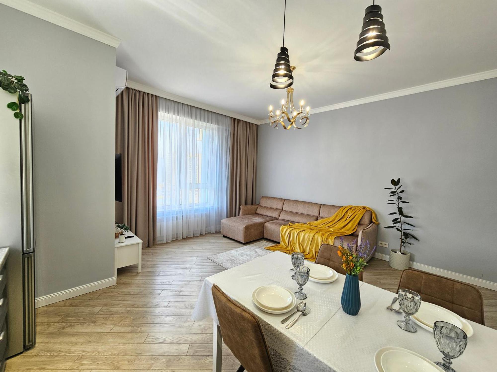 3 Room Gagarin Park Residential Complex Near Mega Shopping Mall Almatî Exterior foto
